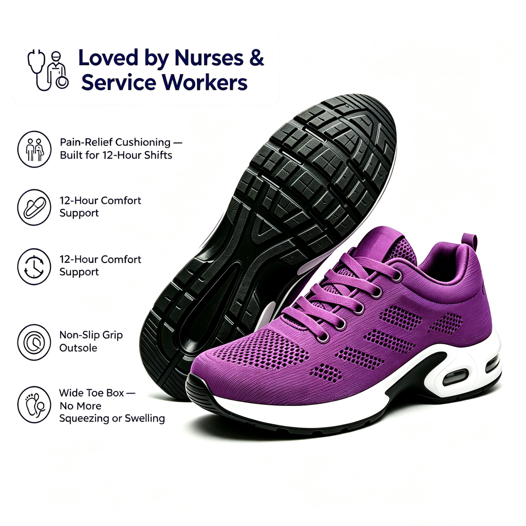 12-Hour Shift Shoes for All-Day Foot, Knee & Back Pain Relief