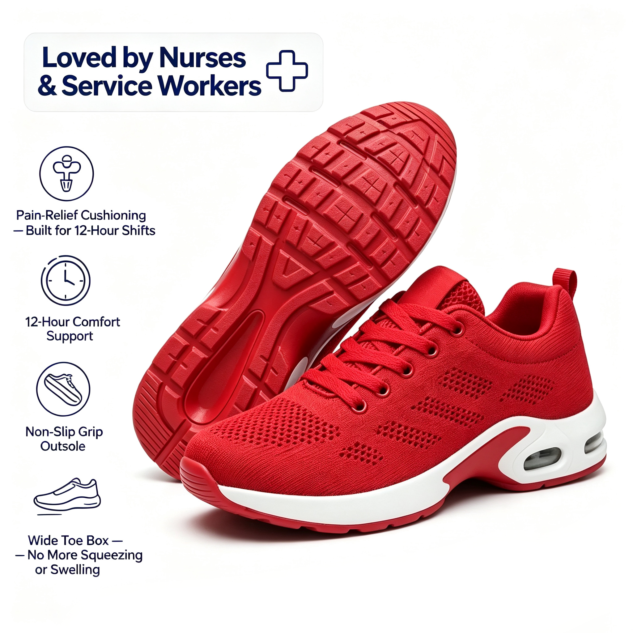 12-Hour Shift Shoes for All-Day Foot, Knee & Back Pain Relief