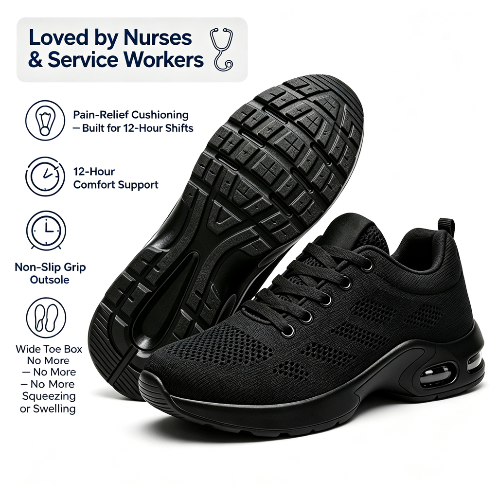12-Hour Shift Shoes for All-Day Foot, Knee & Back Pain Relief