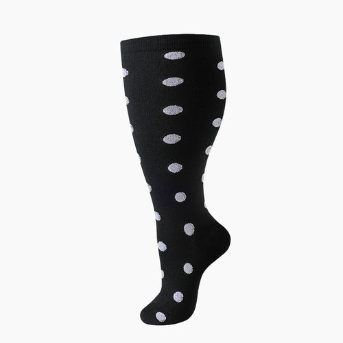 Dot Pattern-Plus Size Compression Socks