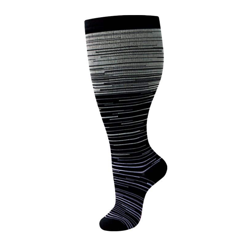 Plus Size Compression Socks Stripes